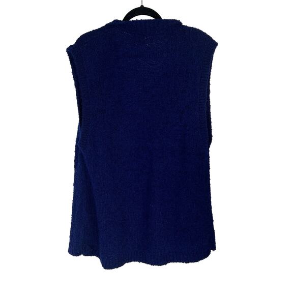 Vintage Navy Open Front Sweater Vest - Picture 8 of 9